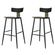 17 Kit 2 Banquetas Altas Analu Rivatti 110cm -Altura- Assento e Encosto PP Preto Detalhe PU Verde Base em Aco